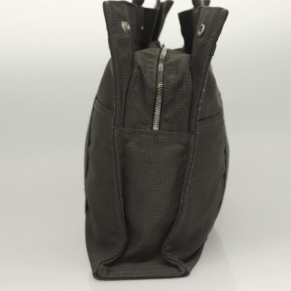 HERMES Her Line MM Hand Bag Canvas Gray Auth 129004 - Picture 5 of 16